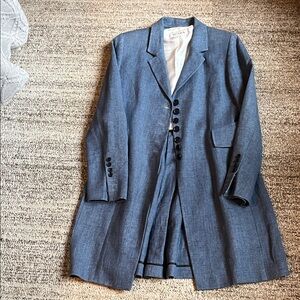 Scapa of Scotland linen blue woman cardigan, 42 European, fits 8 USA, mint cond